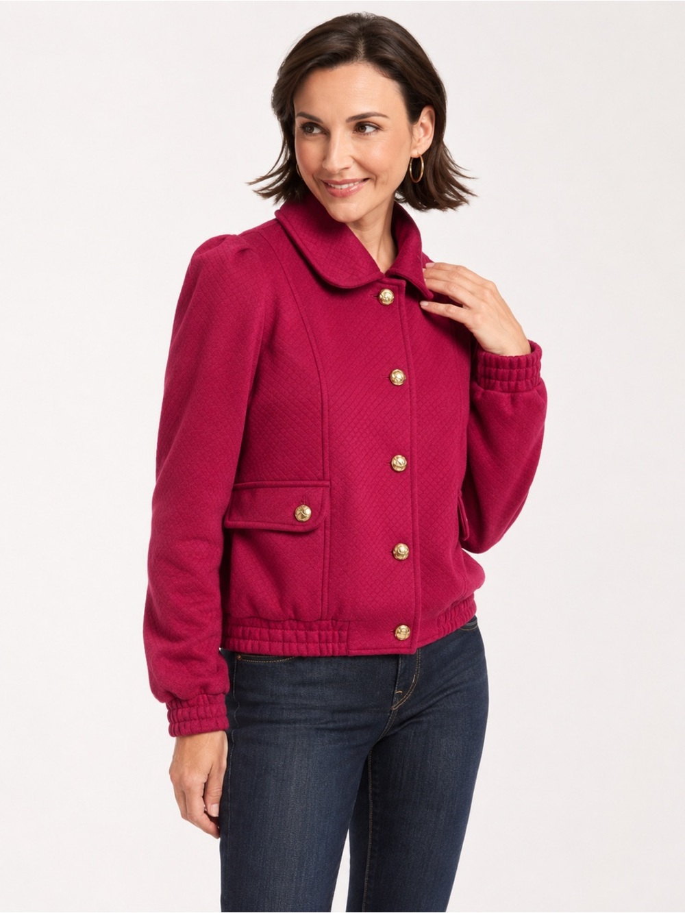 Anthropologie Nick & Mo Quilted Knit Bomber Jacket.